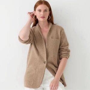 J. Crew Camel Knit Blazer Cardigan